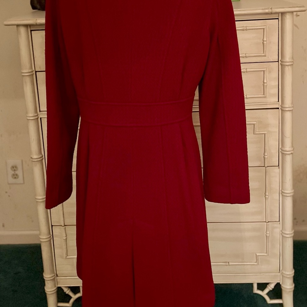 Cherry Red Wool Pea Coat by GUESS - Picture 5 of 12